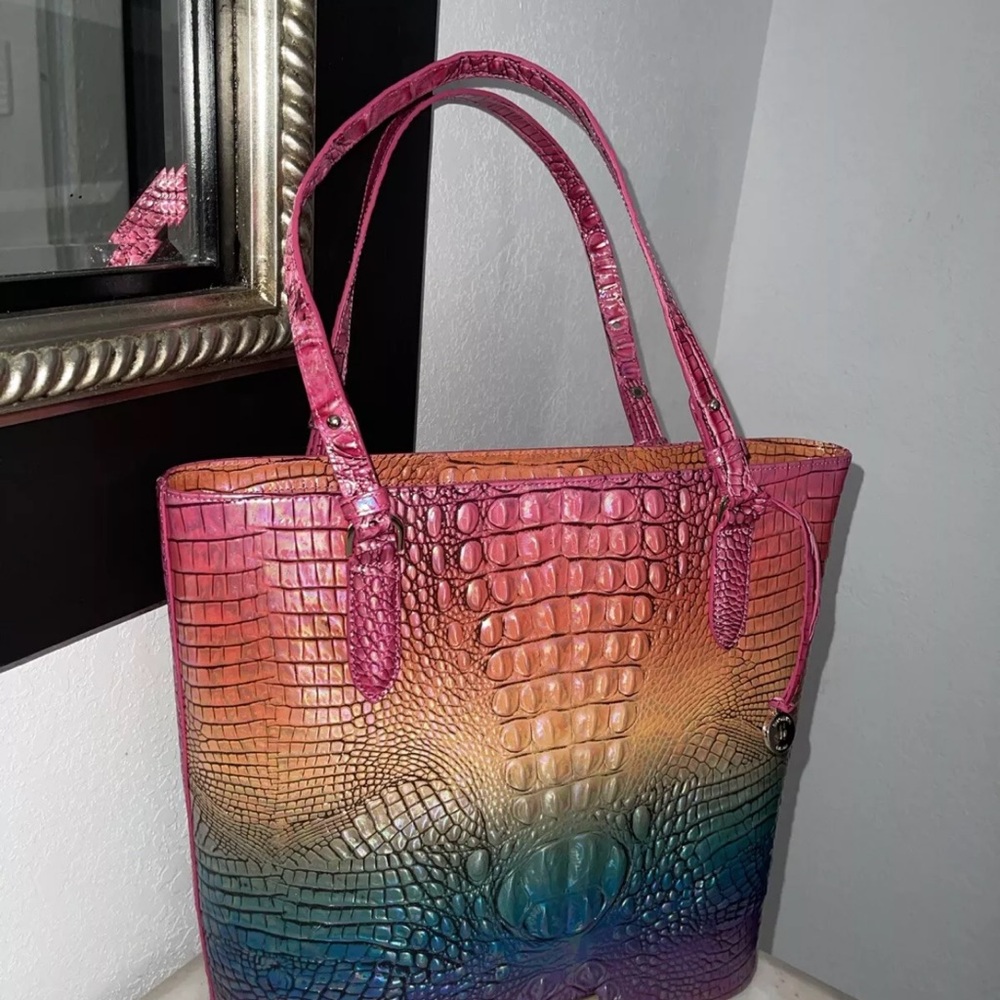 Brahmin Ombre Melbourne Collection Ezra Horizon Extra Large Tote Bag - Picture 5 of 12